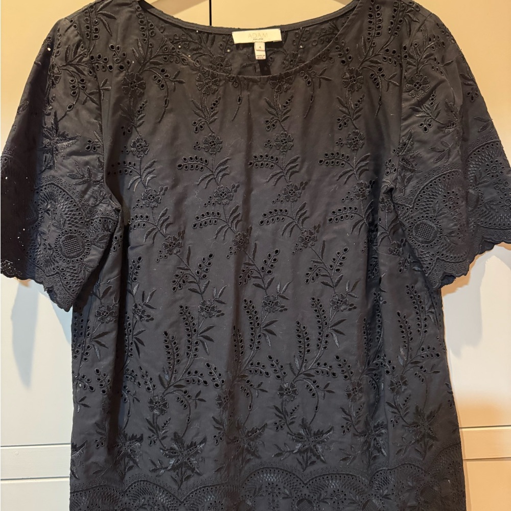 Black Boxy Embellished Blouse